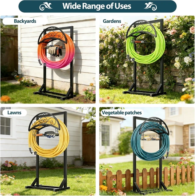 Alt view image 4 of 7 - 150ft Heavy Duty Freestanding Garden Water Hose Holder