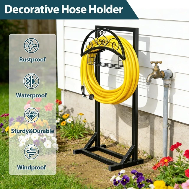 Alt view image 5 of 7 - 150ft Heavy Duty Freestanding Garden Water Hose Holder