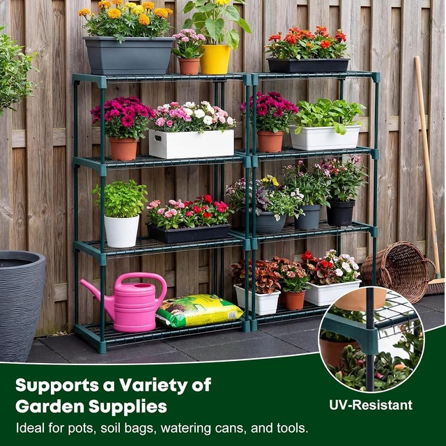 Alt view image 2 of 7 - 4-Tier Steel Garden Greenhouse Staging Shelving Plant Stand & Garage Storage Rack, 2 Pack