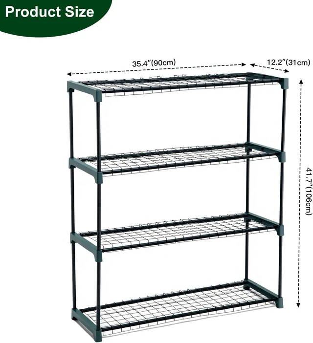 Alt view image 5 of 7 - 4-Tier Steel Garden Greenhouse Staging Shelving Plant Stand & Garage Storage Rack, 2 Pack