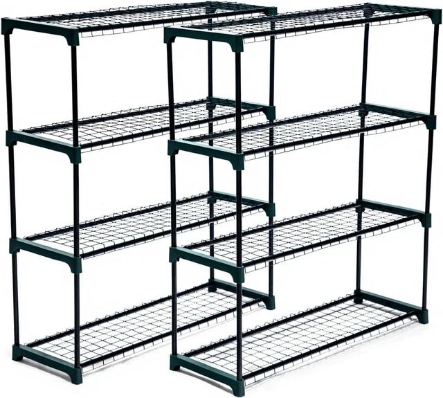 Alt view image 6 of 7 - 4-Tier Steel Garden Greenhouse Staging Shelving Plant Stand & Garage Storage Rack, 2 Pack