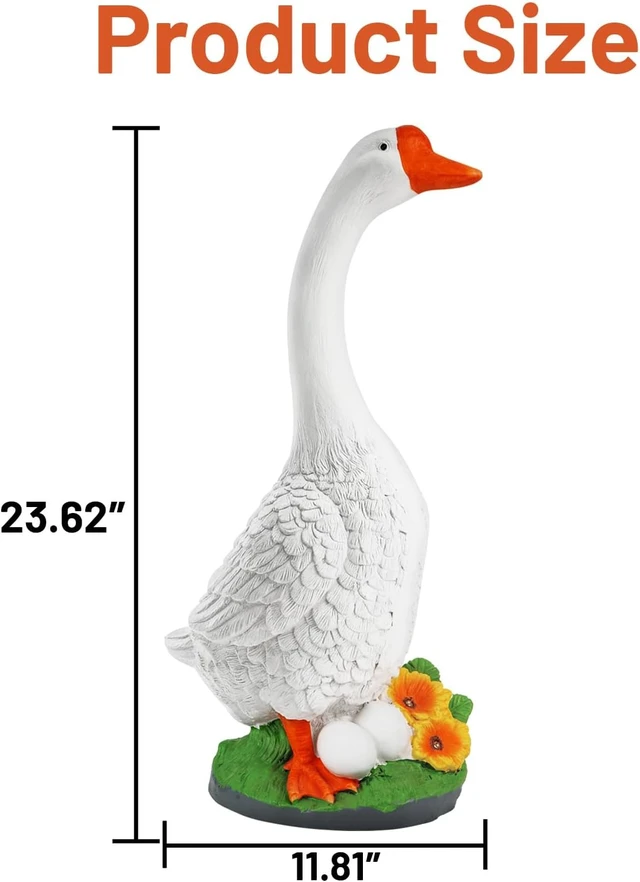 Alt view image 3 of 7 - 23 Inch Large Porch Goose Statue