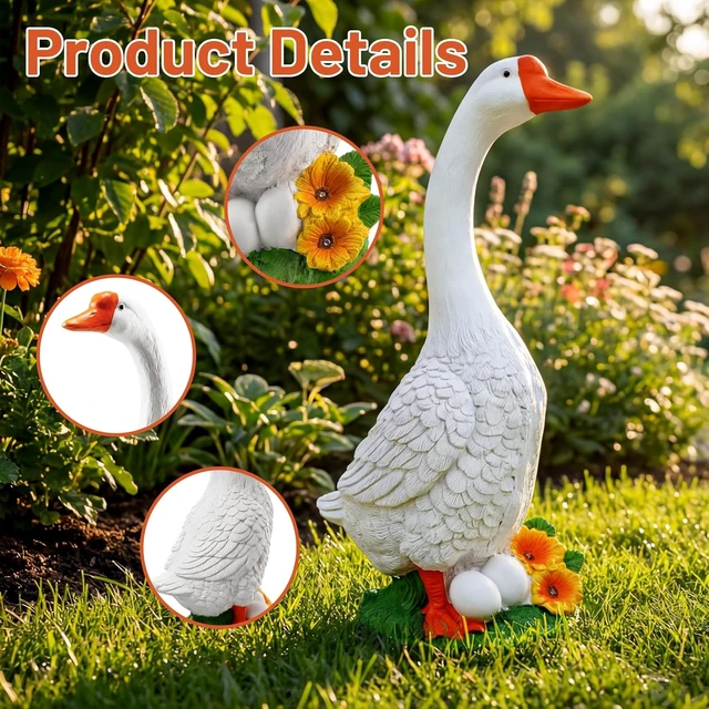 Alt view image 4 of 7 - 23 Inch Large Porch Goose Statue