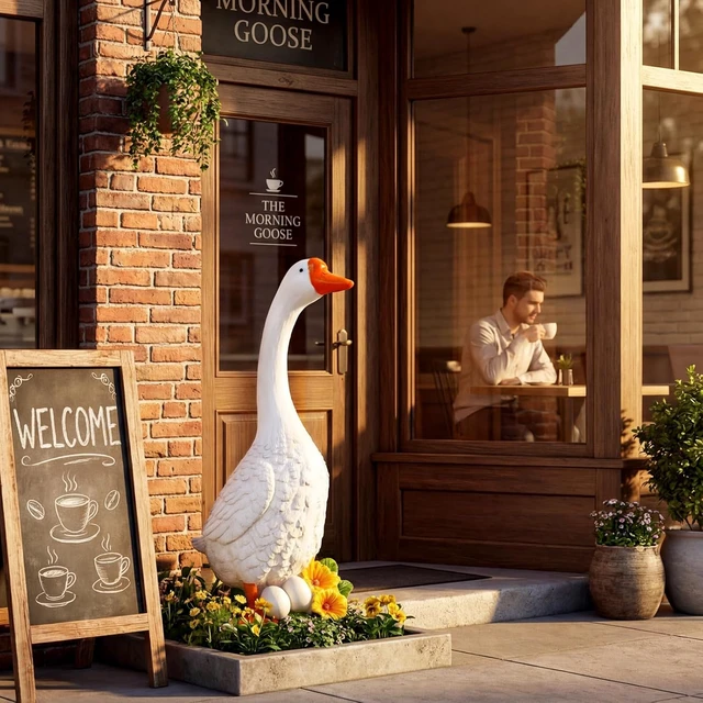 Alt view image 6 of 7 - 23 Inch Large Porch Goose Statue