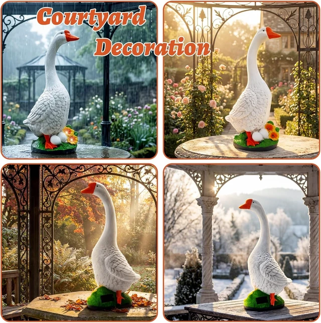 Alt view image 7 of 7 - 23 Inch Large Porch Goose Statue