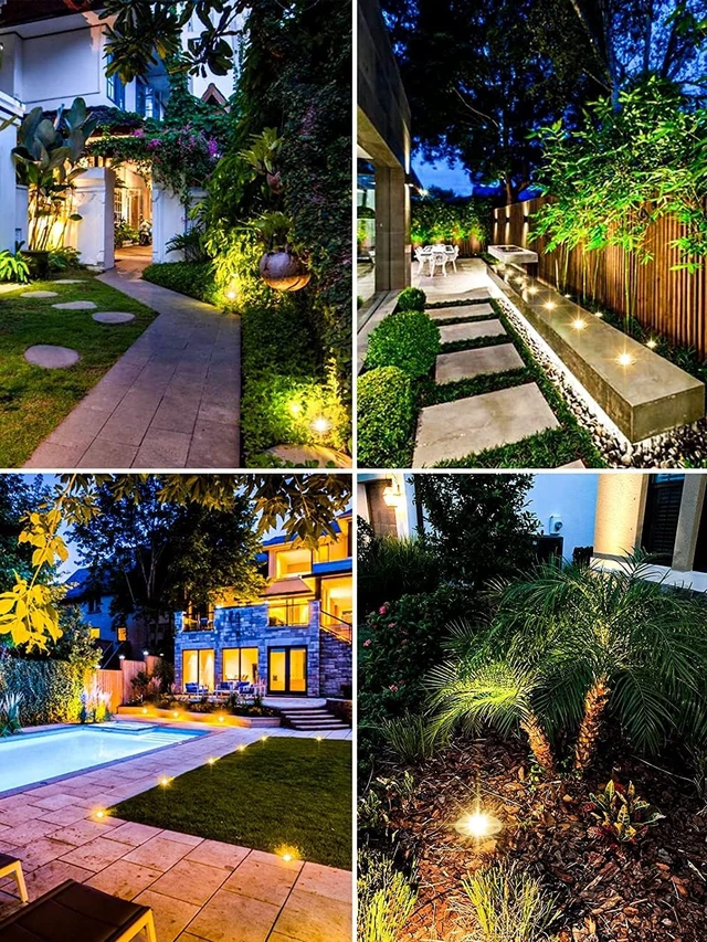 Alt view image 5 of 7 - Low Voltage LED Well Lights In-Ground IP67 Waterproof Wired Landscape Lighting for Pathway, Deck, Step, Garden with Connectors (20Pack Warm White)