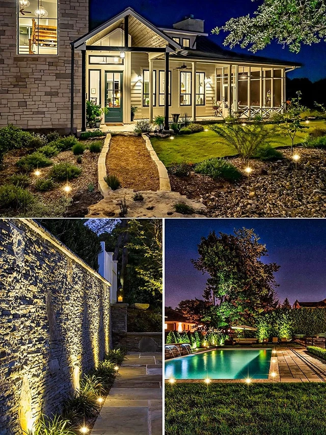 Alt view image 7 of 7 - Low Voltage LED Well Lights In-Ground IP67 Waterproof Wired Landscape Lighting for Pathway, Deck, Step, Garden with Connectors (20Pack Warm White)