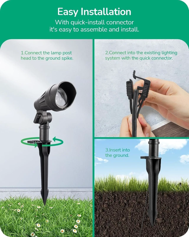 Alt view image 5 of 7 - EDISHINE Low Voltage LED Landscape Lights, 3.2W 240LM Waterproof SpotLights