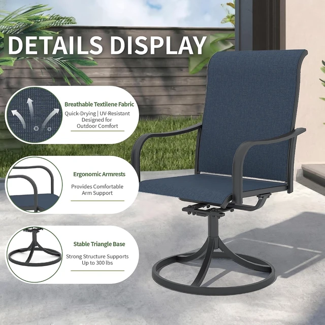Alt view image 6 of 7 - 6 Person Patio Dining Set 63" Outdoor Table & 6 Chairs