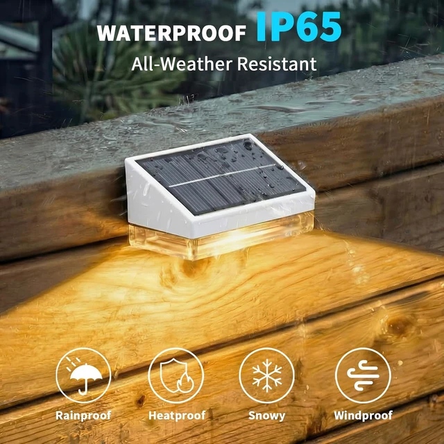 Alt view image 7 of 7 - NIORSUN Solar Fence Lights 12 Pack, Outdoor Solar Lights with 3 Color Temperatures, IP65 Waterproof Wide-Angle LED Lighting for Fence, Patio, Yard, Deck, Wall, Garden (White)