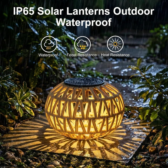 Alt view image 5 of 7 - Livinlarge 2 Pack Solar Lanterns Outdoor Waterproof,Outdoor Table Decor,