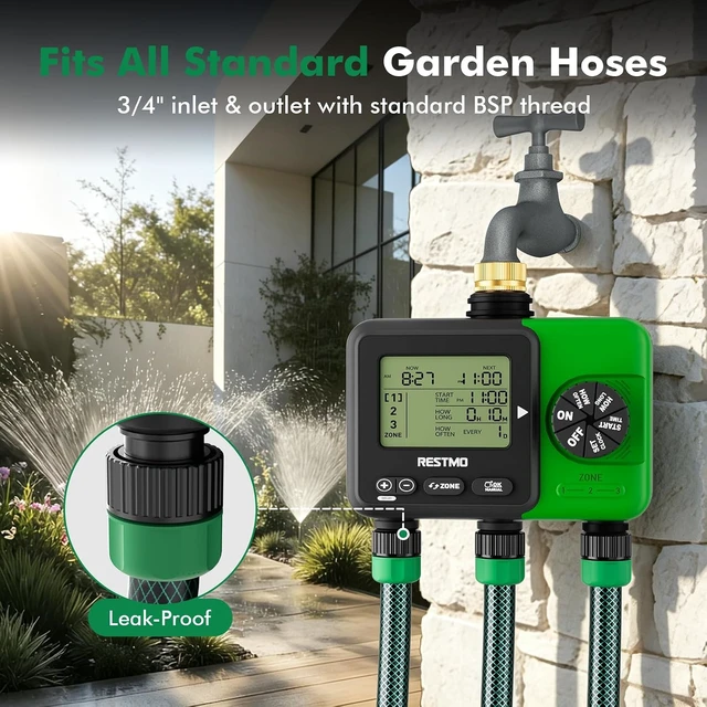 Alt view image 7 of 7 - Garden Hose 3-Zone Sprinkler Timer with Brass Inlet