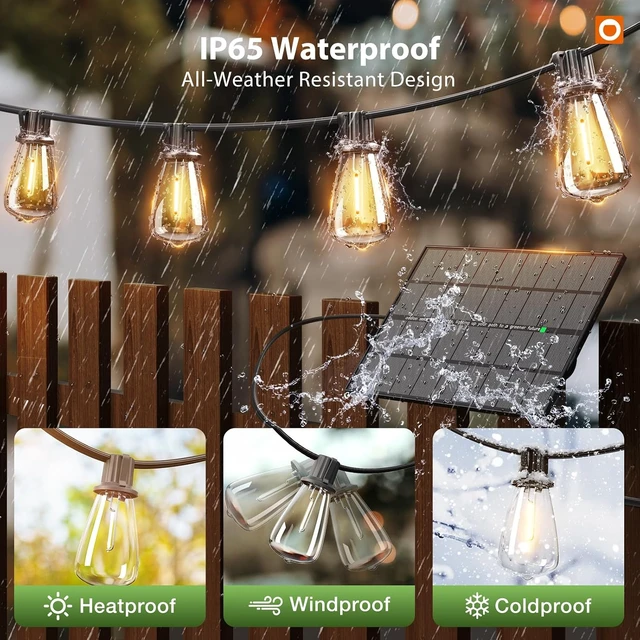 Alt view image 4 of 7 - addlon 198FT Solar String Lights Outdoor, Waterproof,Dimmable, Last 20+ Hrs