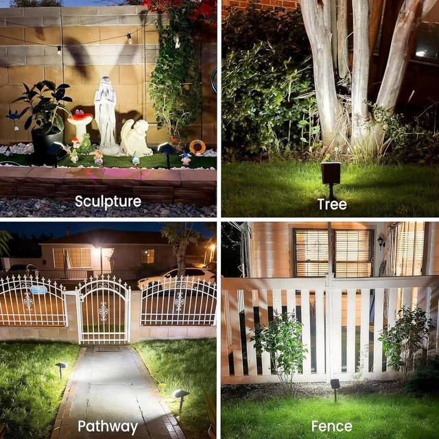 Alt view image 4 of 7 - JEJOT Solar Spot Lights Outdoor Waterproof, Solar Spotlights, 4 Pack