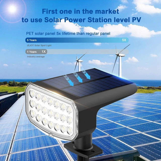Alt view image 6 of 7 - JEJOT Solar Spotlights Outdoor Waterproof, 6 Pack