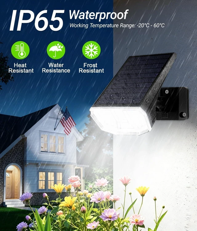 Alt view image 5 of 7 - LETMY Solar Spot Lights Outdoor Waterproof IP65, 104 LEDs Outdoor Lights, 2-in-1 Auto On/Off Solar Powered Spotlights, Outdoor Solar Lights for Yard, Garden, Pathway & Wall, 4 Pack, Cool White