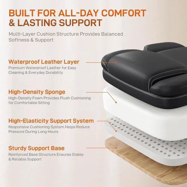 Alt view image 6 of 7 - Ergonomic Office Chair, Executive Computer Desk Chair with Foot Rest, Black