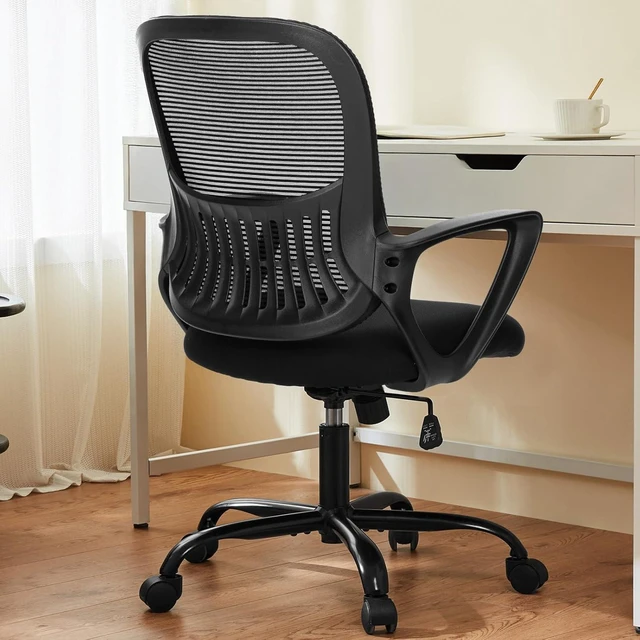 Alt view image 3 of 7 - Home Office Chair, Mesh Desk Chair, Ergonomic Lumbar Support