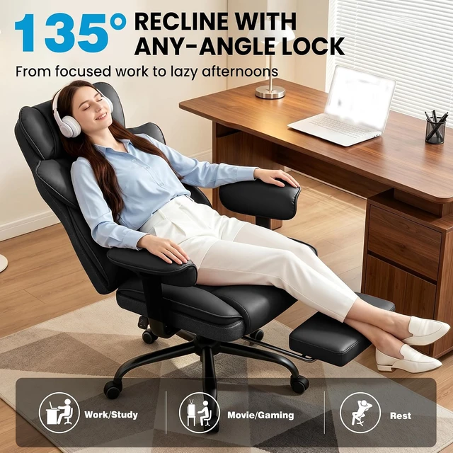 Alt view image 6 of 7 - Big & Tall Office Desk Chair with Pocket Spring Cushion