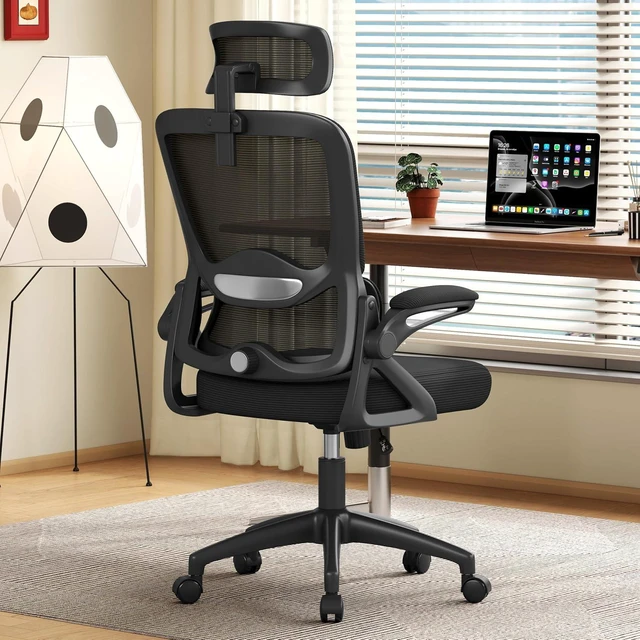 Main image of Ergonomic Office Chair,Mesh Office Chair with Lumbar Support,High Back Desk Chair with Flip-up Arms,400 lbs Big and Tall Computer Chair with Headrest,Comfy Desk Chairs