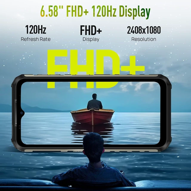 Alt view image 5 of 7 - Armor 22 Rugged Unlocked Smartphone 64MP + 64MP, Helio G96 16GB RAM 256GB ROM, 6.58" FHD+ 120Hz, 33W Charging 6600mAh, IP68/IP69K, NFC/IR Blaster, Green