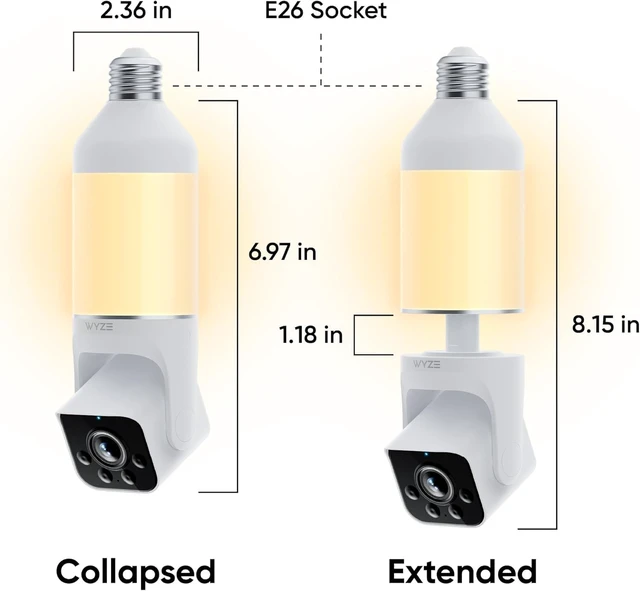 Alt view image 2 of 7 - Bulb Cam 2K HD Smart Light Bulb Security Camera, 2 Pack