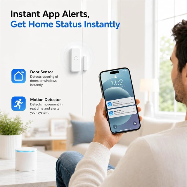 Alt view image 5 of 7 - GEN 2 Wireless Home Security System, 16-Piece DIY Alarm Kit with WiFi & 4G Touchscreen Hub, Door Sensors, Motion Detectors, App Alerts, 120dB Wired Siren, No Monthly Fee