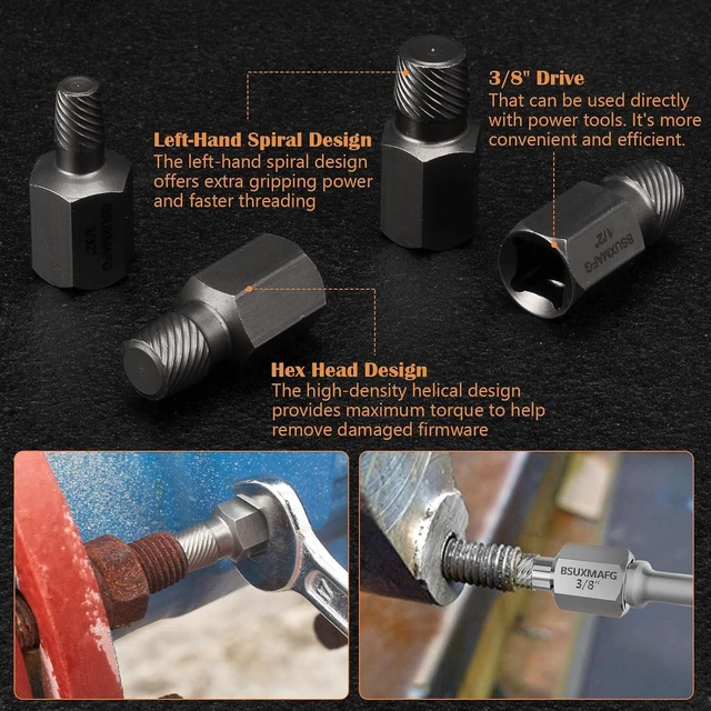 Alt view image 4 of 7 - 36PCS Bolt Extractor Set, Easy Out Stripped Screw Removal Tool Kit