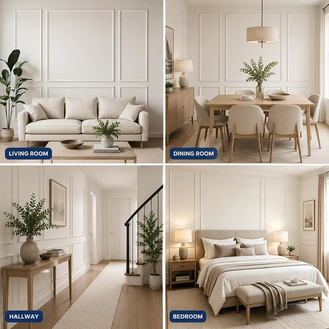 Alt view image 7 of 7 - 3-Set Peel and Stick Wall Molding Kit, Pre-Cut 24x60in Wainscoting Panels