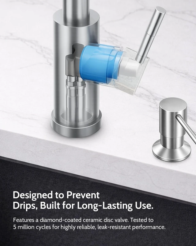 Alt view image 5 of 7 - Brushed Nickel Pull-Down Kitchen Faucet with Soap Dispenser