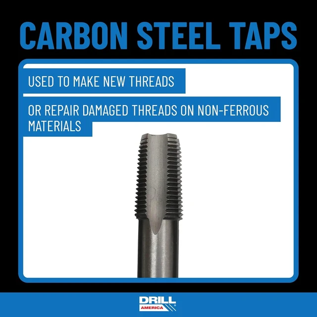 Alt view image 4 of 7 - DWTPT1/8-1SET 6-Piece NPT Pipe Tap Set, Carbon Steel, 1/8"-1" in Wooden Case