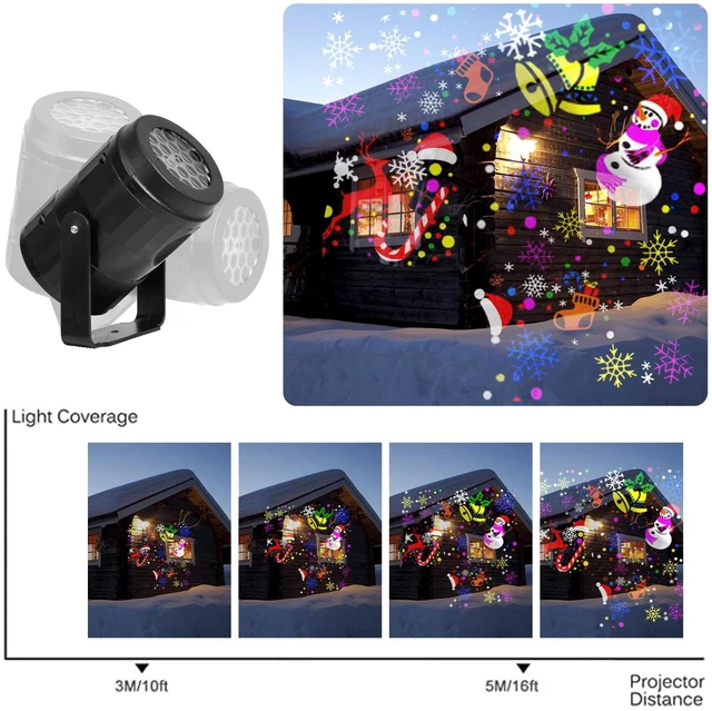 Alt view image 4 of 7 - Christmas Projector Lights Outdoor/Indoor, Led Lights Projector Waterproof for Christmas Decorations, Holiday Projector for Xmas