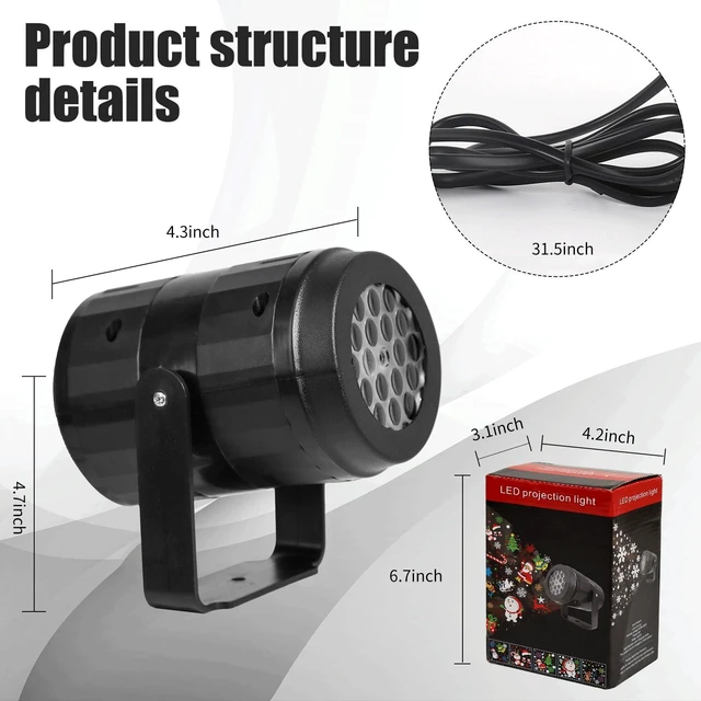 Alt view image 5 of 7 - Christmas Projector Lights Outdoor/Indoor, Led Lights Projector Waterproof for Christmas Decorations, Holiday Projector for Xmas