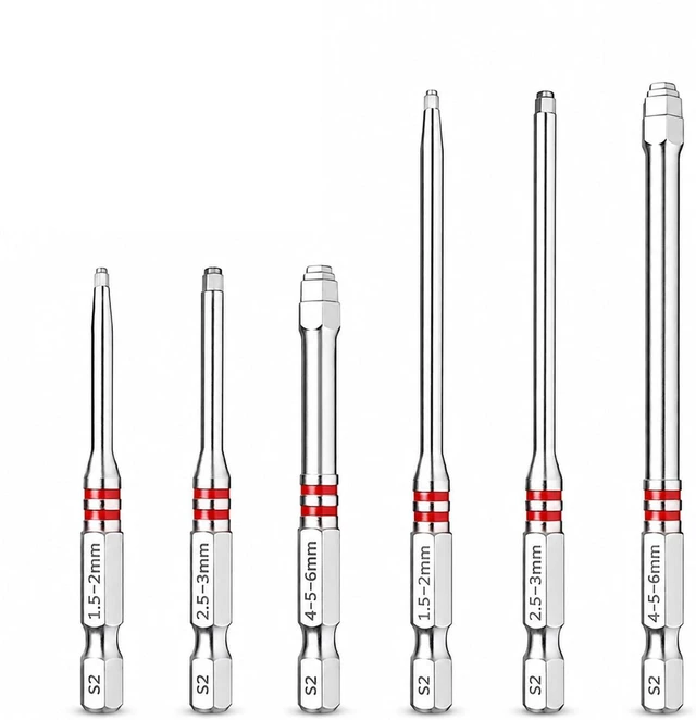 Main image of 6PCS Magnetic Hex Shank Screwdriver Bits Set with Pagoda-Shaped Socket | For Electric Drills, For Metal Structures, Hex Shank Design, Magnetic Tips, Multi-Size Compatible