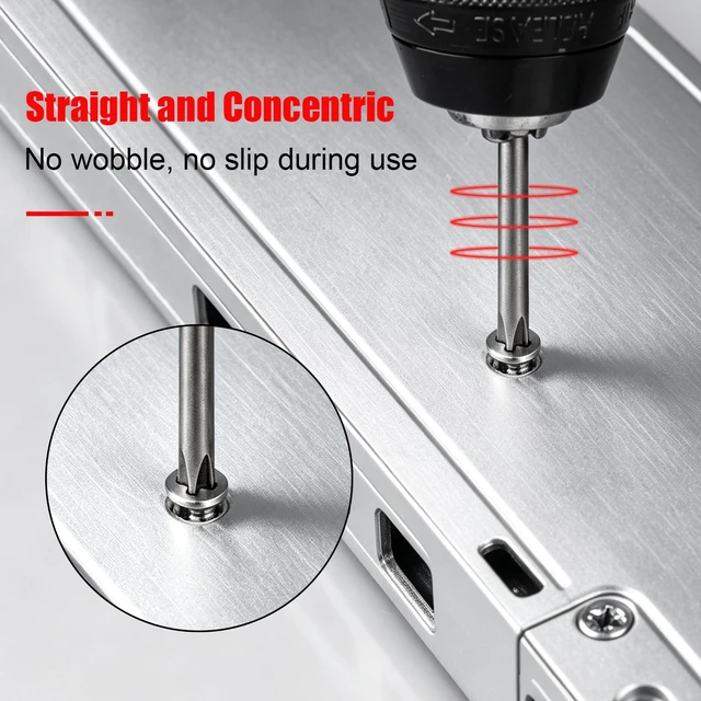 Alt view image 6 of 7 - 10 Pcs Slotted Phillips Magnetic Screwdriver Bit Set Flat Bits for Drill | Phillips and Flat Head, S2 Alloy Steel, 1/4 Inch Hex Shank, 2 Inch/50mm long