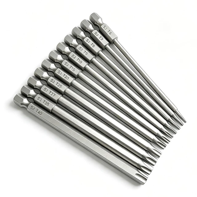 Main image of 11Pcs Long Torx Screwdriver Drill Bit Set(100mm), Security Torx Bit | Star Screwdriver Drill Bits Include T6 T7 T8 T9 T10 T15 T20 T25 T27 T30 T40 Magnetic Bits with 1/4" Hex Shank - 4 Inch Length