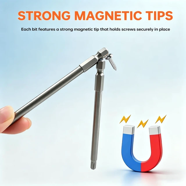 Alt view image 5 of 7 - 11Pcs Long Torx Screwdriver Drill Bit Set(100mm), Security Torx Bit | Star Screwdriver Drill Bits Include T6 T7 T8 T9 T10 T15 T20 T25 T27 T30 T40 Magnetic Bits with 1/4" Hex Shank - 4 Inch Length