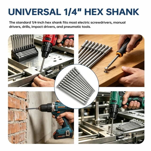 Alt view image 6 of 7 - 11Pcs Long Torx Screwdriver Drill Bit Set(100mm), Security Torx Bit | Star Screwdriver Drill Bits Include T6 T7 T8 T9 T10 T15 T20 T25 T27 T30 T40 Magnetic Bits with 1/4" Hex Shank - 4 Inch Length