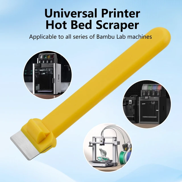 Alt view image 2 of 7 - Professional 3D Printer Tools, Upgraded Metal 3D Printer Scraper, Plastic Handle Hot Bed Blade, Putty Non-Rusting Scraper Tool, Comfortable Grip