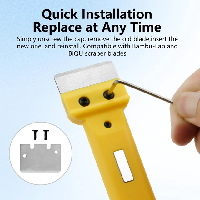 Alt view image 7 of 7 - Professional 3D Printer Tools, Upgraded Metal 3D Printer Scraper, Plastic Handle Hot Bed Blade, Putty Non-Rusting Scraper Tool, Comfortable Grip