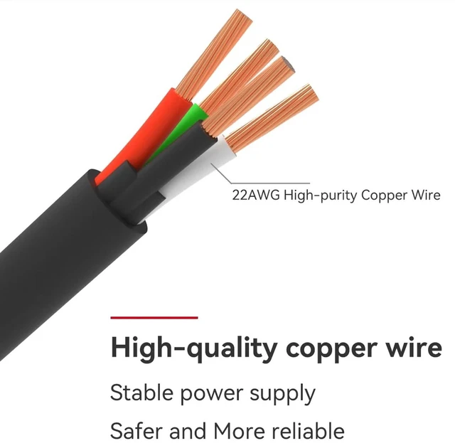 Alt view image 3 of 7 - AMS Lite Extension Cable, 1m AMS 3D Printer Cable, PVC and 22AWG Copper 4Pin Lite Extension Cable with Magnetic Ring Filter Replacement for Bambulab A1/A1mini 3D Print