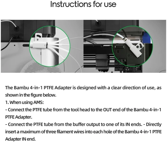 Alt view image 3 of 7 - Compatible with Bambu H2C 4-in-1 PTFE Adapter 3D Printer Replacement Parts 3D Printers