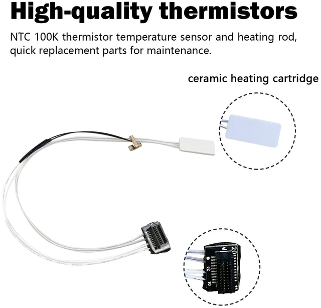 Alt view image 3 of 7 - Heating Assembly Kit for A1 Mini/A1/A2L Ceramic Zirconia Heat Insulation Block Heating Component Heater Cartridge and Thermistor Temperature Sensor Heat-Insulating Base Clip for Bambu Lab
