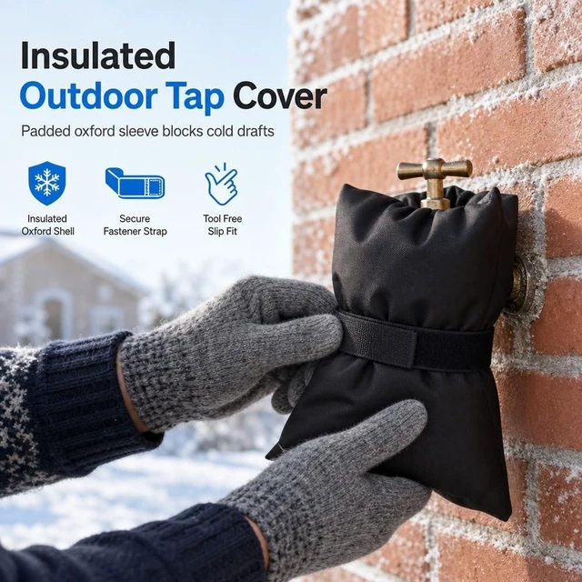 Alt view image 2 of 7 - Outdoor Faucet Covers for Winter Freeze Protection (2) | Waterproof, Hose Bib Cover, Patio Winterizing, Outside Yard Use