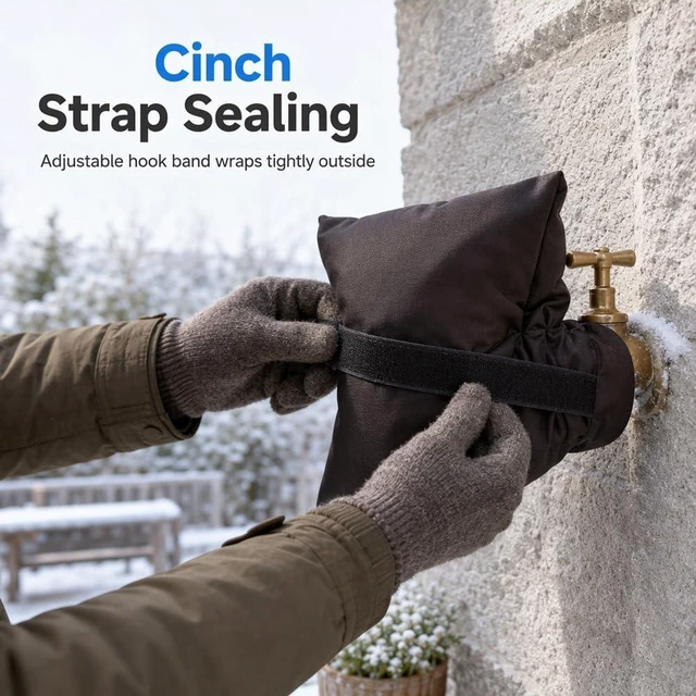 Alt view image 5 of 7 - Outdoor Faucet Covers for Winter Freeze Protection (2) | Waterproof, Hose Bib Cover, Patio Winterizing, Outside Yard Use