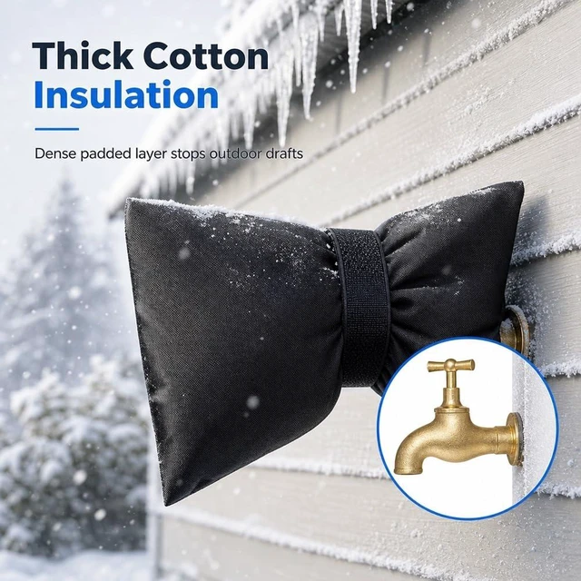 Alt view image 6 of 7 - Outdoor Faucet Covers for Winter Freeze Protection (2) | Waterproof, Hose Bib Cover, Patio Winterizing, Outside Yard Use