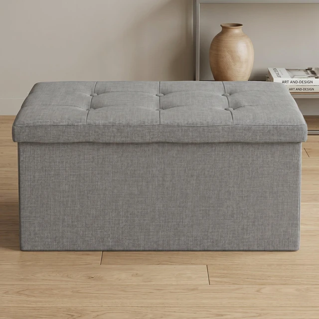 Alt view image 3 of 4 - HMD Florence 30" Upholstered Folding Storage Bench