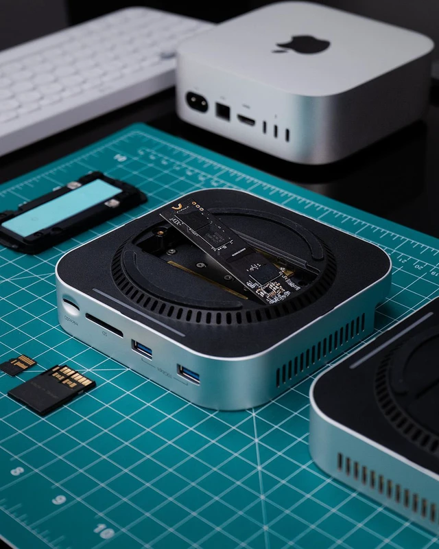 Alt view image 7 of 7 - BLACKJET MiniRaiden Thunderbolt 5 Dock for Mac Mini M6/M5 Pro/M4