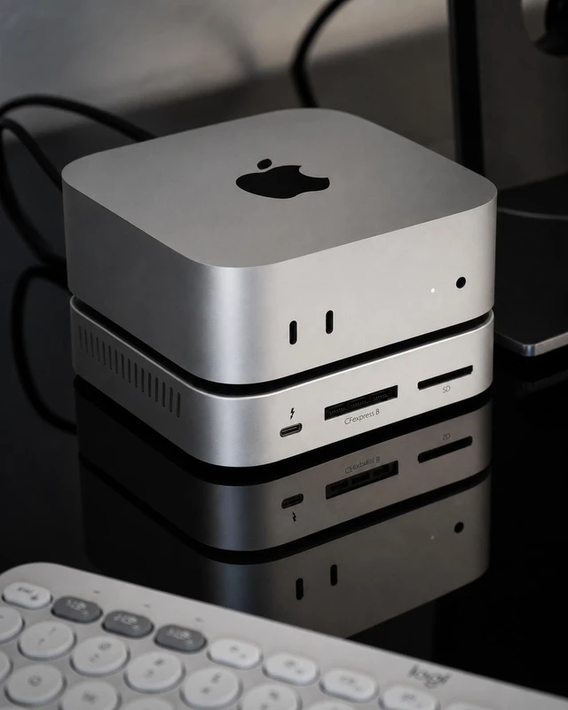 Alt view image 6 of 7 - BLACKJET MiniRaiden Pro Thunderbolt 5 Studio Dock for Mac Mini M6/M5 Pro/M4