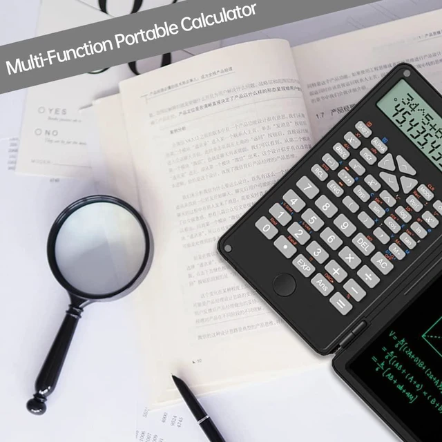 Alt view image 6 of 7 - Scientific Calculator with Writing Tablet Foldable Financial Calculator | Desk Portable Basic Calculator with Notepad and Stylus, Professional Standard Calculato for Office, School, Home & Basic